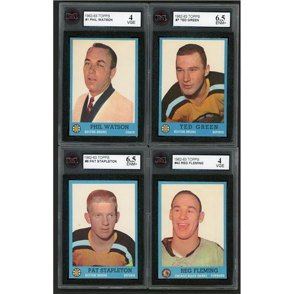 Lot of 4 x 1962-63 Topps Hockey Cards (KSA)