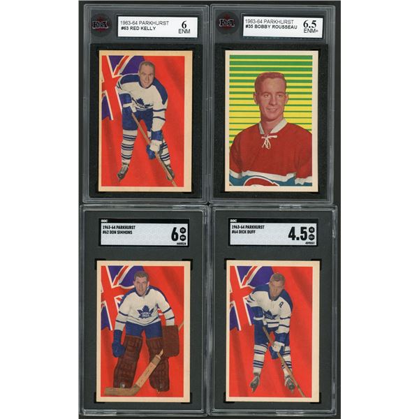 Lot of 4 x 1963-64 Parkhurst Hockey Cards (SGC/KSA)