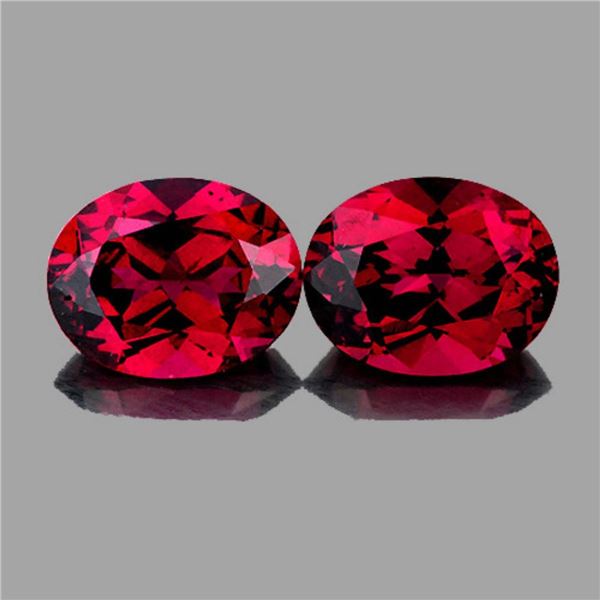 Natural Cherry Pink/Red Rhodolite Garnet Pair{Flawless-VVS1}