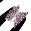 Image 1 : Natural Rhodolite Garnet Emerald Ring