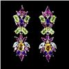 Image 1 : Natural Citrine Amethyst Aquamarine Earrings