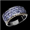 Image 2 : Natural Tanzanite & Sapphire Ring