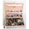 Image 1 : VINTAGE JEWELLERY BOX FILLED WITH ASST. JEWELLERY