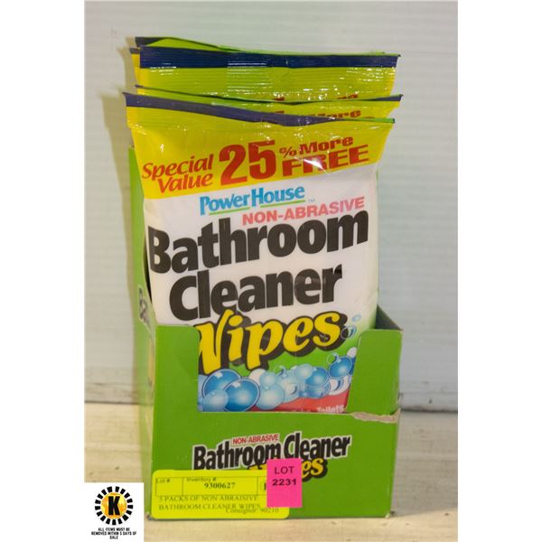 5 PACKS OF NON ABRAISIVE BATHROOM CLEANER WIPES