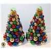 Image 1 : TWO MULTI COLOR CHRISTMAS ORNEMENT TREE 15"