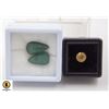 Image 1 : #198-HEATED YELLOW SAPPHIRE 2.65CT & EMERALD 14.90