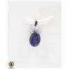 Image 1 : #259-UNHEATD BLUE IOLITE & CZ PENDANT