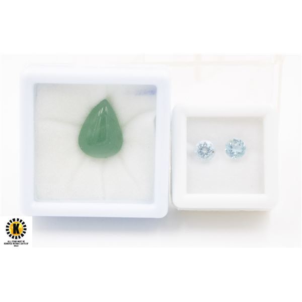 #182-SKY BLUE TOPAZ 2.15 CT & AVENTURINE 6.70CT