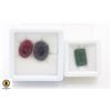 Image 1 : #185-SAPPHIRE& RED BERYLE 21.15 CT ,EMERALD 8.70 C