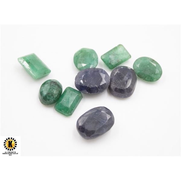 #23-GREEN EMERALD & BLUE SAPPHIRE GEMSTONE 84.60 C