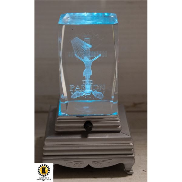 LAZER CUT CRYSTAL PASSION OF CHRIST WITH LED LIGHT