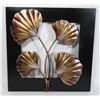 Image 1 : 12" X 12" METAL ON WOOD WALL ART