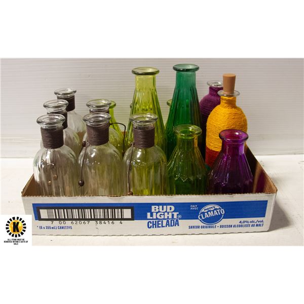 FLAT OF ASSORTED DECORATIVE BOTTLES