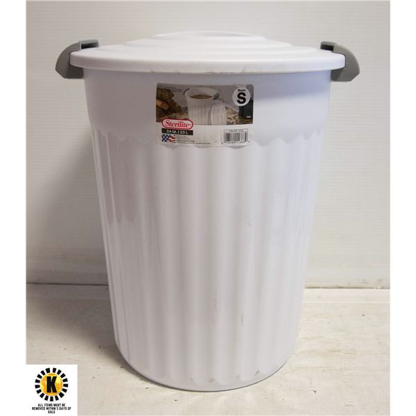 STERILITE GARBAGE CAN WITH LID WHITE