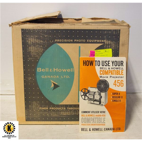 BELL & HOWELL 456 8MM PROJECTOR W/BOX