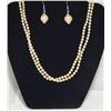 22)  CREAM COLORED 2 STRAND VINTIGE PEARL NECKLACE