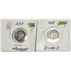 Image 1 : 8)  USA MERCURY DIMES, 1936 & 1944, 90% PURE SILVE