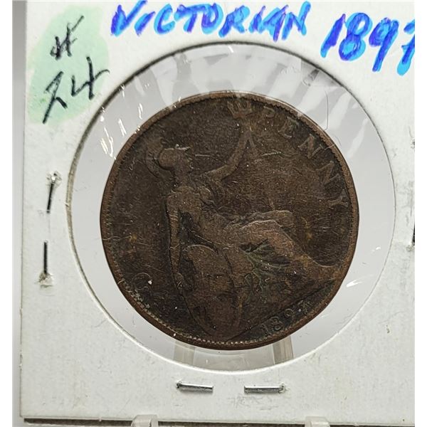 27)  VICTORIAN BRITISH 1897 LARGE PENNY.