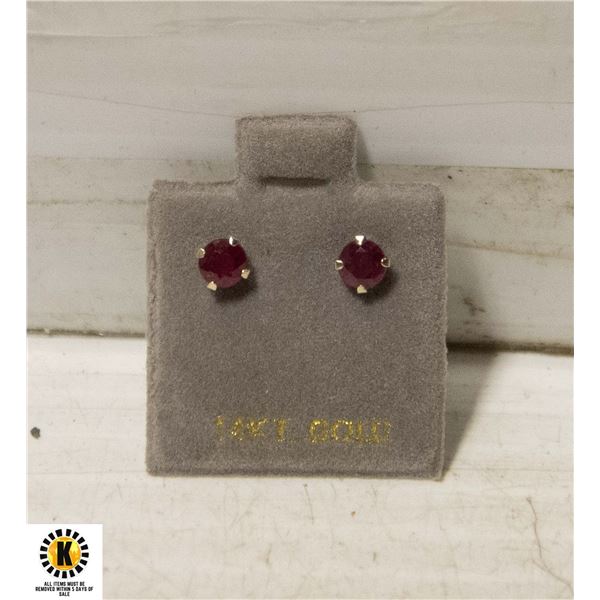 14K GOLD RUBY EARRINGS