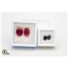 Image 1 : #188-RED BERYLE 15.20CT & HEATED SAPPHIRE 3.10CT