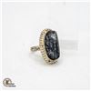 Image 1 : #284- NATURAL BLACK TOURMALINE (RAW) RING SIZE 6.7