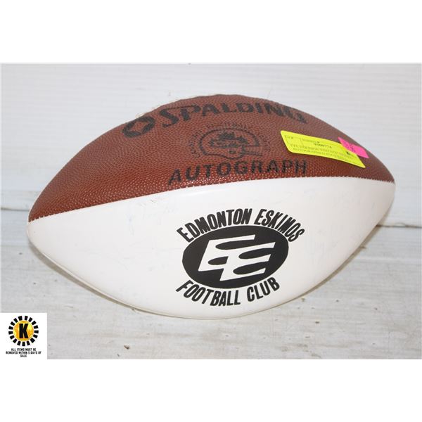 CFL ESKIMOS VINTAGE SIGNED AUTOGRAPHED FOOTBALL