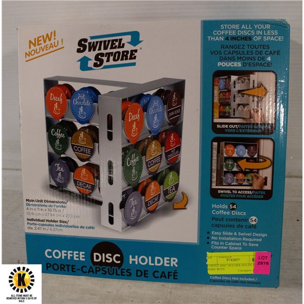 COFFEE DISC HOLDER HOLDS 54 PODS WITH