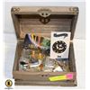 Image 1 : TREASURE CHEST WITH LAPEL BIN COLLECTION ESTATE