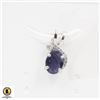 Image 1 : #247- UNHEATED PURPLE IOLITE & CZ PENDANT