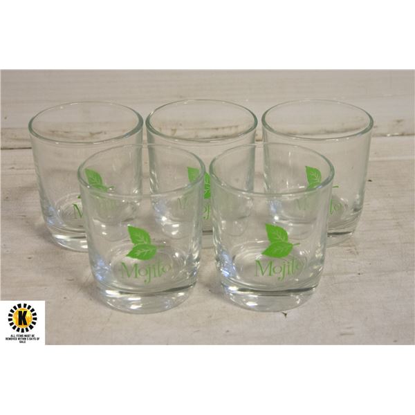 5 MOJITO GLASSES