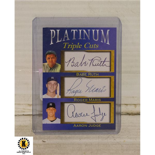 PLATINUM TRIPLE CUTS BABE RUTH ROGER