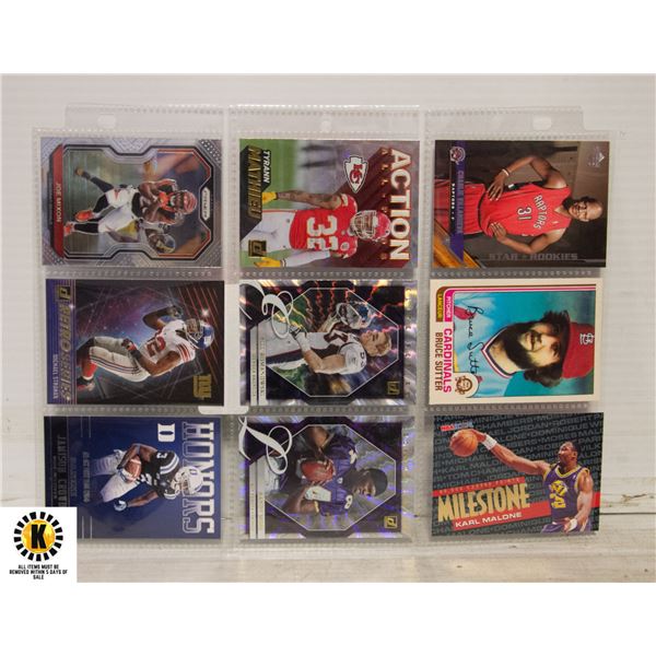 COLLECTABLE BASKETBALL FOOTBALL 9 CARD