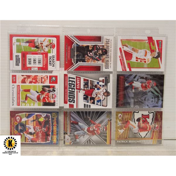 PATRICK MAHOMES COLLECTABLE 9 CARD SLEEVE