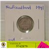 Image 1 : 1941C 10 CENT SILVER NEWFOUNDLAND DIME COIN