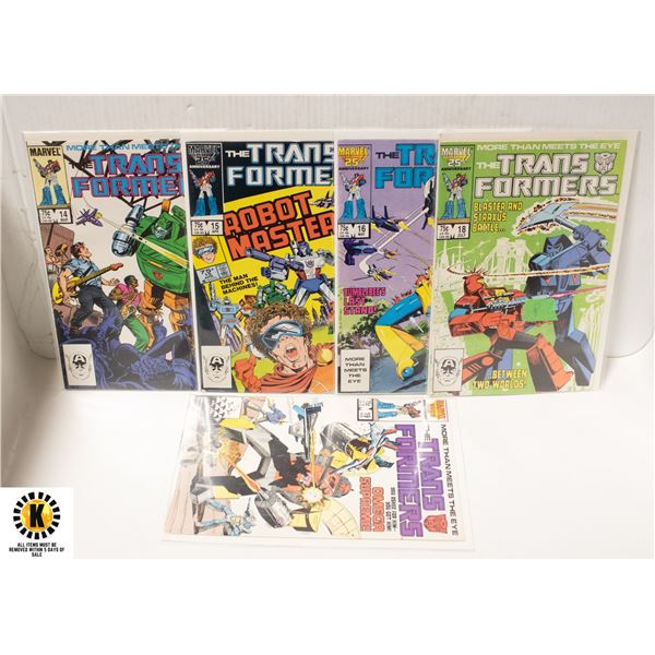 MARVEL COMICS TRANSFORMERS 14,15,16,18,19