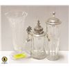 Image 1 : ETCHED BEER STEINS AND CRYSTAL VASE