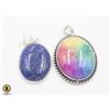 Image 1 : #376-NATURAL LAPIZ LAZULI ,RANBOW SOLAR QZ   PENDA