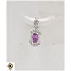 Image 1 : #40- HEATED PINK SAPPHIRE & CZ PENDANT