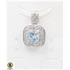 Image 1 : #10-BLUE TOPAZ & CZ PENDANT