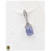 Image 1 : #11-UNHEATED TANZANITE & CZ PENDANT