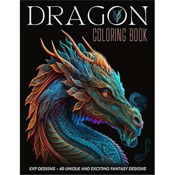 NEW ADULT DRAGON 40 PAGE COLORING BOOK