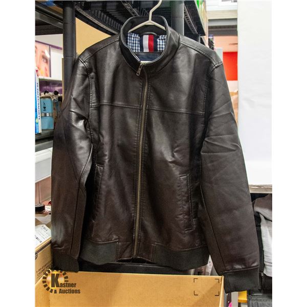 NEW TOMMY HILFIGER SIZE LARGE LEATHER LOOK JACKET