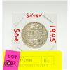 Image 1 : 1945 CANADIAN SILVER 50 CENT COIN