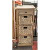 Image 1 : 3 BASKET ORANIZER SHELF WITH DRAWER H-37.5" W-12"