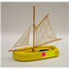 Image 1 : VINTAGE WOODEN POND SAIL BOAT TOY