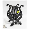 Image 1 : VINTAGE BLACK CAST IRON LYRE HARP SHEET MUSIC