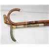 Image 1 : 2 BAMBOO & WOOD CANES & 1 HORSE RIDER WHIP