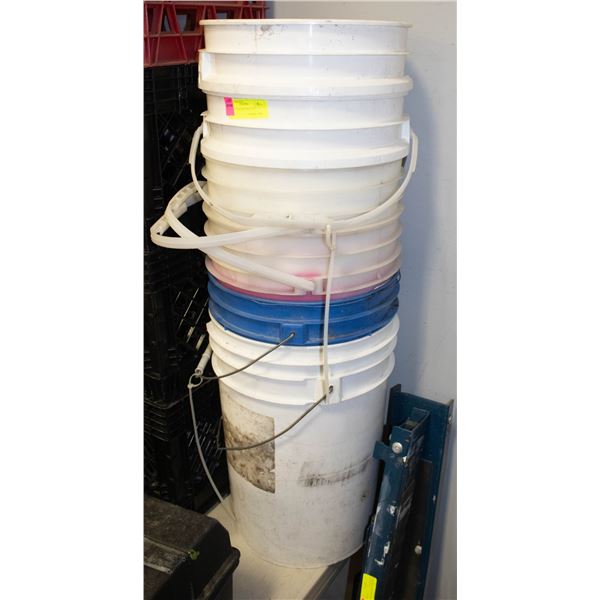 LARGE 5 GALLON PAILS X 6