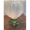 Image 3 : Antique Table Lamp With Drum Shade With Iridescent Gilt 34Hx16W