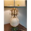 Image 2 : Antique Table Lamp With Drum Shade With Iridescent Gilt 34Hx16W